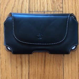 Leather phone holder with belt clip